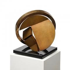 Fletcher Benton Fletcher Benton Sculpture Folded Circle Zig Zag 1994 Bronze Granite Signed - 3935645