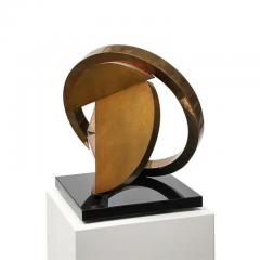 Fletcher Benton Fletcher Benton Sculpture Folded Circle Zig Zag 1994 Bronze Granite Signed - 3935646