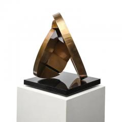 Fletcher Benton Fletcher Benton Sculpture Folded Circle Zig Zag 1994 Bronze Granite Signed - 3935648