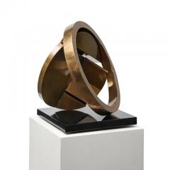 Fletcher Benton Fletcher Benton Sculpture Folded Circle Zig Zag 1994 Bronze Granite Signed - 3935649