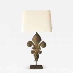 Fleur de Lis Lamp in Gilt Tole - 1913256