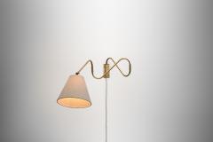 Flexible Wall Lamp in Brass with Fabric Shade Denmark Mid 20th Century - 4691687