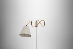 Flexible Wall Lamp in Brass with Fabric Shade Denmark Mid 20th Century - 4691688