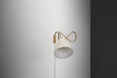 Flexible Wall Lamp in Brass with Fabric Shade Denmark Mid 20th Century - 4691690