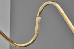 Flexible Wall Lamp in Brass with Fabric Shade Denmark Mid 20th Century - 4696188