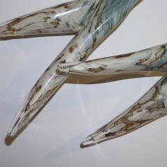 Flight of Aquamarine Birds Contemporary Blown Glass Modern Art Wall Sculpture - 978185