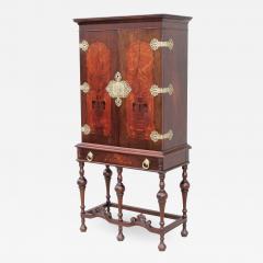 Flint Horner 1940s Walnut Cabinet With Brass Hardware - 1774005