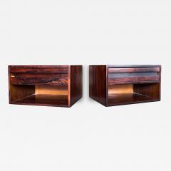Floating Night Stands with Drawer in Rosewood Unknown 1960s Lot 829 - 4344308