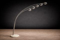 Floor Lamp with Five Bulbs in Chrome Glass Marble Unknown 1960s - 4547789