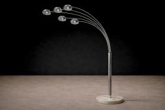 Floor Lamp with Five Bulbs in Chrome Glass Marble Unknown 1960s - 4547790
