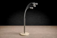 Floor Lamp with Five Bulbs in Chrome Glass Marble Unknown 1960s - 4547791