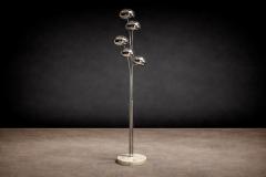 Floor Lamp with Five Bulbs in Chrome Glass Marble Unknown 1960s - 4547792