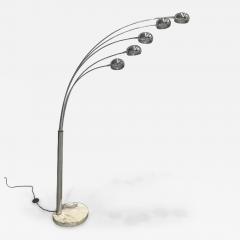 Floor Lamp with Five Bulbs in Chrome Glass Marble Unknown 1960s - 4547932