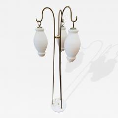 Floor Lamp with Tripod Arms and Opaline Glass Shades 1950s - 4326677