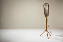 Floorlamp in Bamboo with Woven Structure Italy 1970s - 3893606