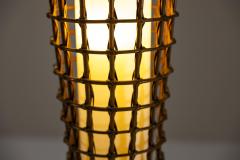 Floorlamp in Bamboo with Woven Structure Italy 1970s - 3893609