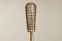 Floorlamp in Bamboo with Woven Structure Italy 1970s - 3893610