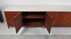 Florence Knoll 1960s Florence Knoll Book Matched Walnut Buffet with Calacatta Gold Marble Top - 1017278