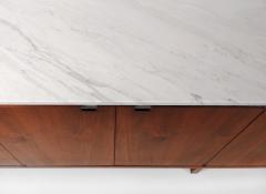 Florence Knoll 1960s Florence Knoll Book Matched Walnut Buffet with Calacatta Gold Marble Top - 1017283