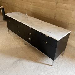 Florence Knoll 1960s Knoll Credenza Ebonized Wood Marble Florence Knoll Design - 3506466