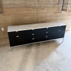Florence Knoll 1960s Knoll Credenza Ebonized Wood Marble Florence Knoll Design - 3506468