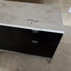 Florence Knoll 1960s Knoll Credenza Ebonized Wood Marble Florence Knoll Design - 3506472