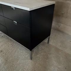Florence Knoll 1960s Knoll Credenza Ebonized Wood Marble Florence Knoll Design - 3506473