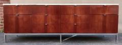 Florence Knoll 74 Long Calacatta Marble Rosewood Florence Knoll Executive Credenza Cabinet - 3617209