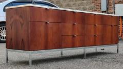 Florence Knoll 74 Long Calacatta Marble Rosewood Florence Knoll Executive Credenza Cabinet - 3617211