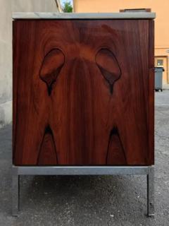 Florence Knoll 74 Long Calacatta Marble Rosewood Florence Knoll Executive Credenza Cabinet - 3617212