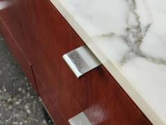 Florence Knoll 74 Long Calacatta Marble Rosewood Florence Knoll Executive Credenza Cabinet - 3617234