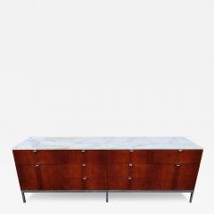 Florence Knoll 74 Long Calacatta Marble Rosewood Florence Knoll Executive Credenza Cabinet - 3620056