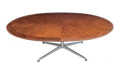 Florence Knoll A Florence Knoll Walnut and Chrome Oval Dining Table by G M Proctor Sons - 3722074