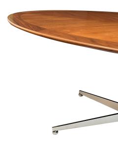 Florence Knoll A Florence Knoll Walnut and Chrome Oval Dining Table by G M Proctor Sons - 3722078