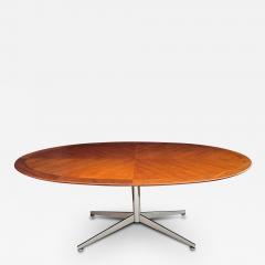 Florence Knoll A Florence Knoll Walnut and Chrome Oval Dining Table by G M Proctor Sons - 3728186