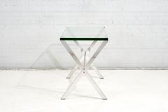 Florence Knoll Chrome and Glass X Base Console Table 1960 - 2751261