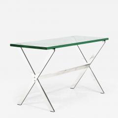 Florence Knoll Chrome and Glass X Base Console Table 1960 - 2758988