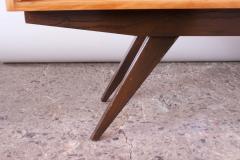 Florence Knoll Early Florence Knoll Credenza Cabinet in Mahogany Birch and Grasscloth - 1334638