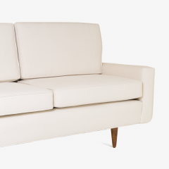 Florence Knoll Early Florence Knoll Three Seat Model 26 Sofa in Ivory Luxe Suede - 471761