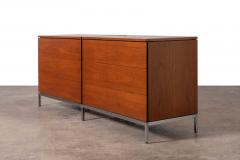 Florence Knoll Florence Knoll 6 Drawer Double Dresser in Teak with Satin Nickel Base 1960s - 3859296