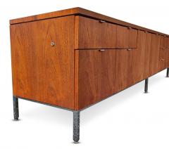 Florence Knoll Florence Knoll Attr Restored Low Long Teak Chrome Credenza Circa 1960s MCM - 2929138