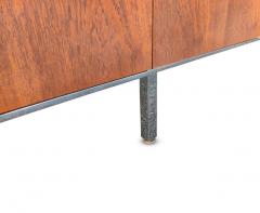 Florence Knoll Florence Knoll Attr Restored Low Long Teak Chrome Credenza Circa 1960s MCM - 2929139