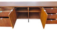 Florence Knoll Florence Knoll Attr Restored Low Long Teak Chrome Credenza Circa 1960s MCM - 2929145