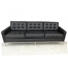 Florence Knoll Florence Knoll Black Leather Sofa - 3527852