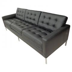 Florence Knoll Florence Knoll Black Leather Sofa - 3527855