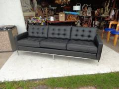 Florence Knoll Florence Knoll Black Leather Sofa - 3527862