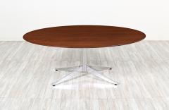 Florence Knoll Florence Knoll Chrome Walnut Oval Dining Table or Desk for Knoll Inc  - 2885801