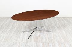 Florence Knoll Florence Knoll Chrome Walnut Oval Dining Table or Desk for Knoll Inc  - 2885802