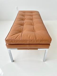 Florence Knoll Florence Knoll Chrome and Walnut Leather Bench - 3595270
