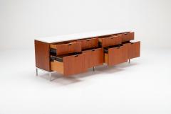 Florence Knoll Florence Knoll Eight Drawer Credenza Teakwood and Marble 1973 - 4682131